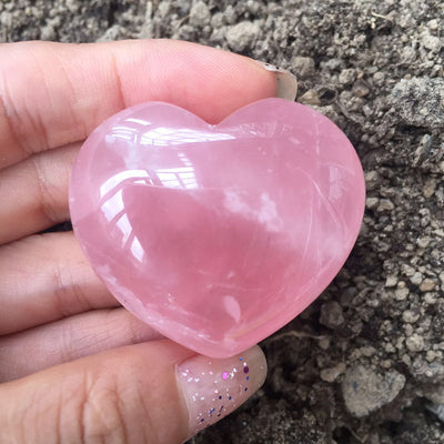 Heart shaped rose quartz crystal