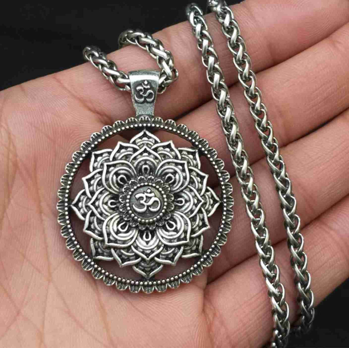 Mandala Spirituality Lotus Pendant Necklace - Necklace - Inner Wisdom Store