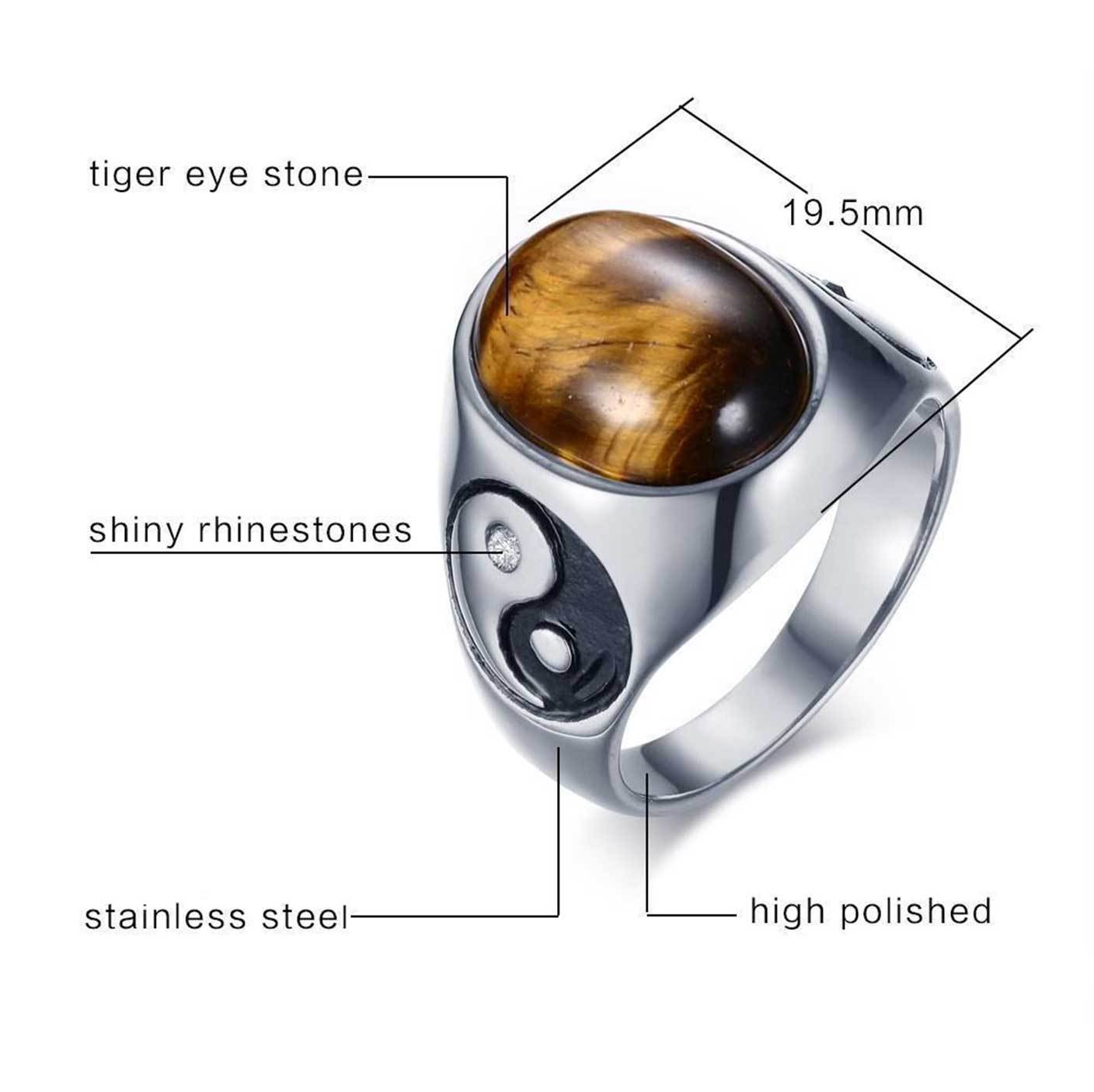Natural Stone Yin Yang Positivity Ring - Ring - Inner Wisdom Store