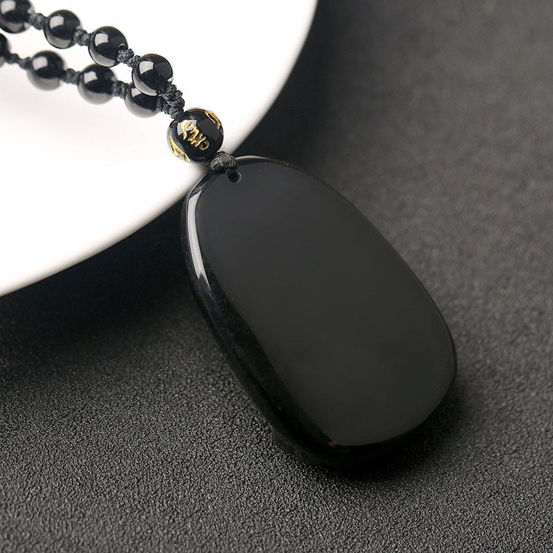Black Obsidian Buddha Necklace for Protection - Necklace - Inner Wisdom Store