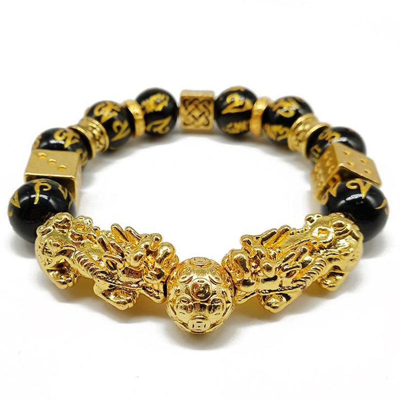 Gold-Plated Double Pixiu Wealth Bracelet - Bracelet - Inner Wisdom Store