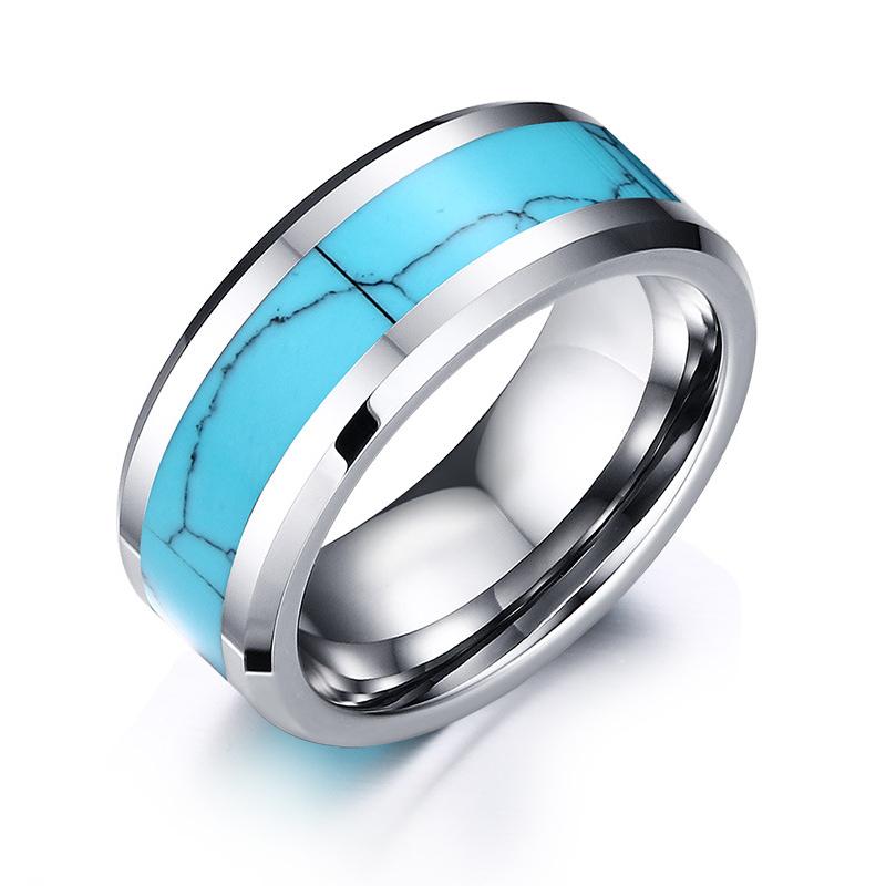 Natural Turquoise Tungsten Ring - Ring - Inner Wisdom Store