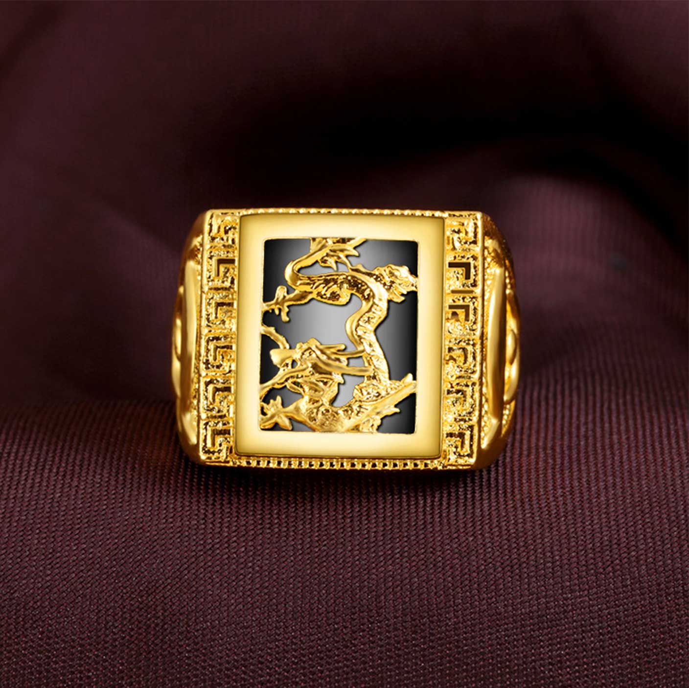 Agate Dragon Ring - For Abundance & Protection - Ring - Inner Wisdom Store
