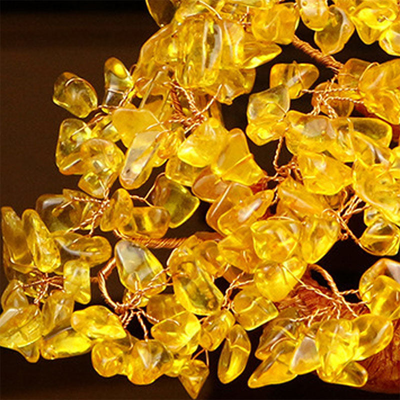 Citrine Money Tree for Prosperity - Feng Shui Gemstone Ornament - Home Decor - Inner Wisdom Store