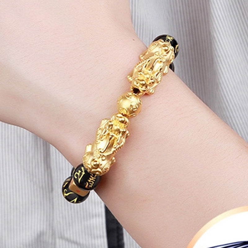 Gold-Plated Double Pixiu Wealth Bracelet - Bracelet - Inner Wisdom Store