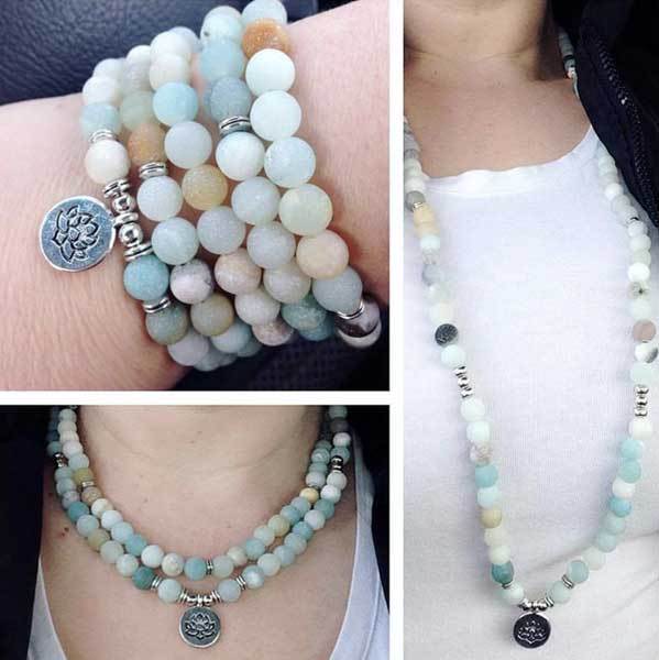 Buddhist Amazonite Mala Bracelet & Necklace - Bracelet - Inner Wisdom Store
