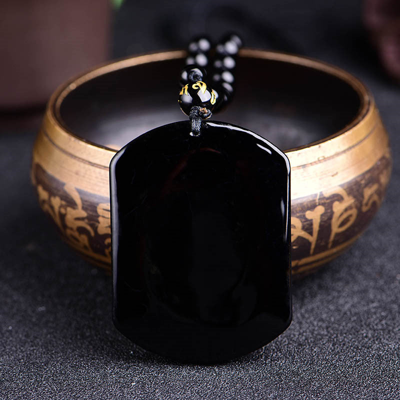 Black Obsidian Wolf Pendant Necklace - Necklace - Inner Wisdom Store