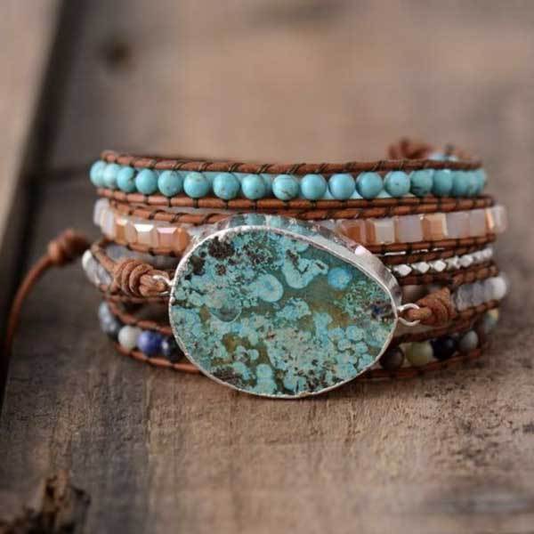 Blue Earth Jasper Stone Bracelet - Bracelet - Inner Wisdom Store