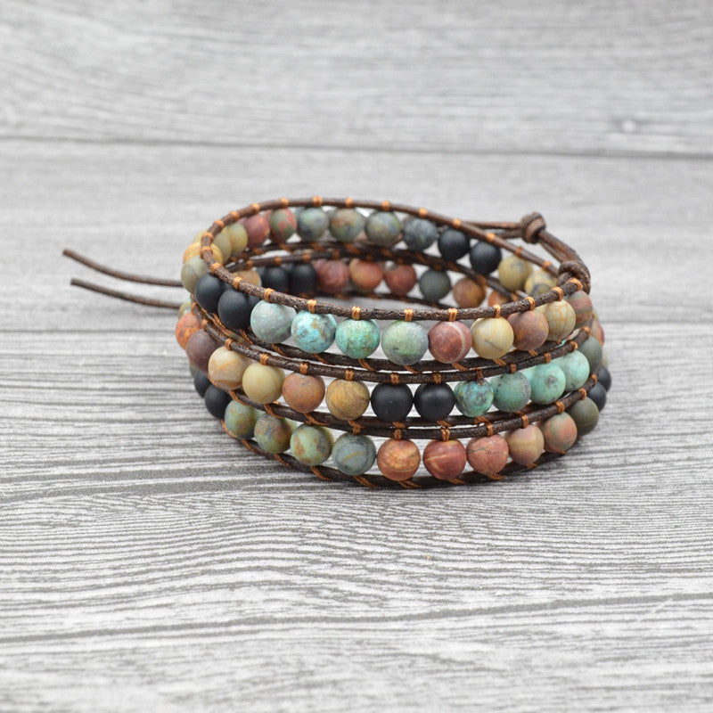 Bohemian Beaded Leather Bracelet - Bracelet - Inner Wisdom Store
