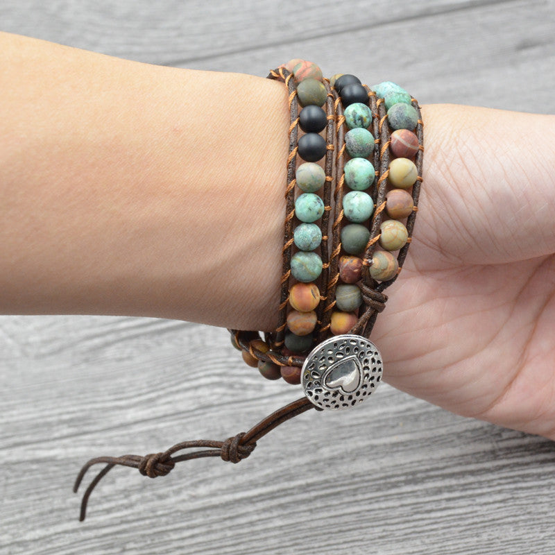 Bohemian Beaded Leather Bracelet - Bracelet - Inner Wisdom Store