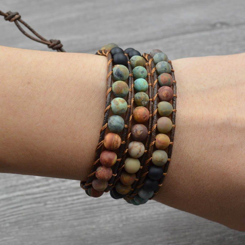Bohemian Beaded Leather Bracelet - Bracelet - Inner Wisdom Store