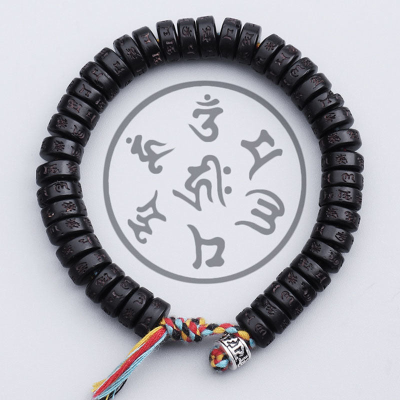 Coconut Shell Beads Om Mani Padme Hum Bracelet - Bracelet - Inner Wisdom Store
