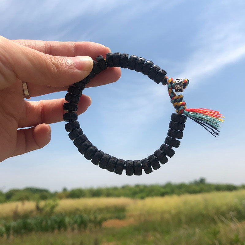 Coconut Shell Beads Om Mani Padme Hum Bracelet - Bracelet - Inner Wisdom Store