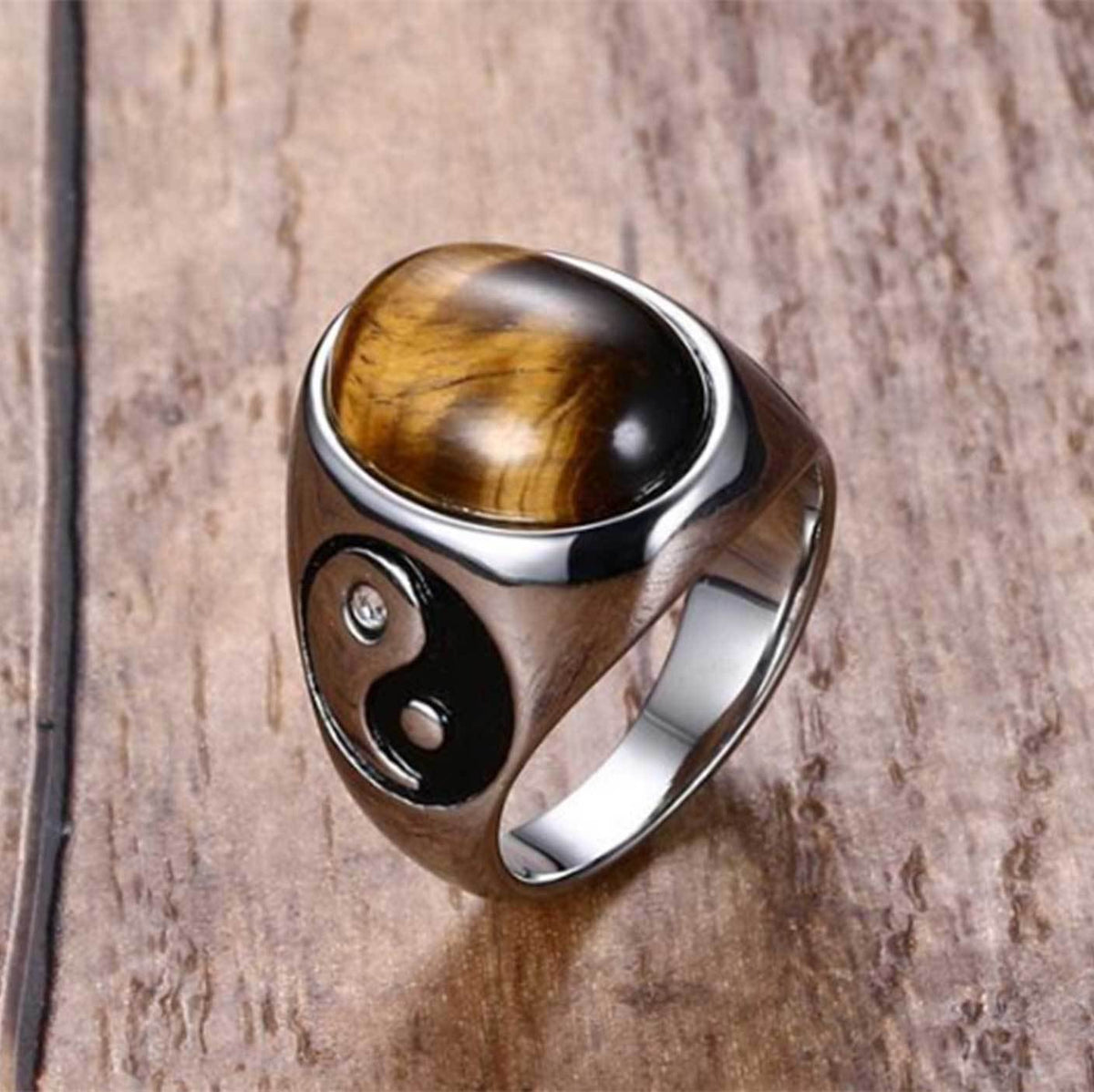 Natural Stone Yin Yang Positivity Ring - Ring - Inner Wisdom Store