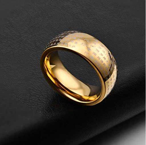 Heart Sutra Titanium Steel Ring - Ring - Inner Wisdom Store