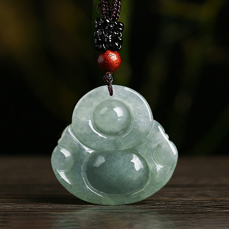 Jade Laughing Buddha Necklace - Necklace - Inner Wisdom Store