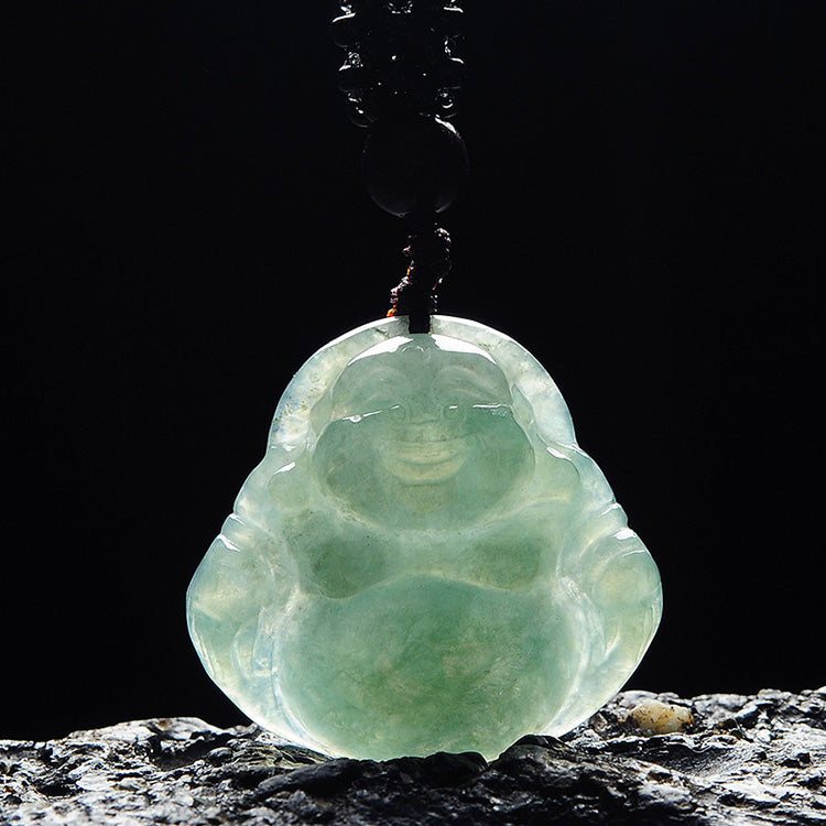 Jade Laughing Buddha Necklace - Necklace - Inner Wisdom Store