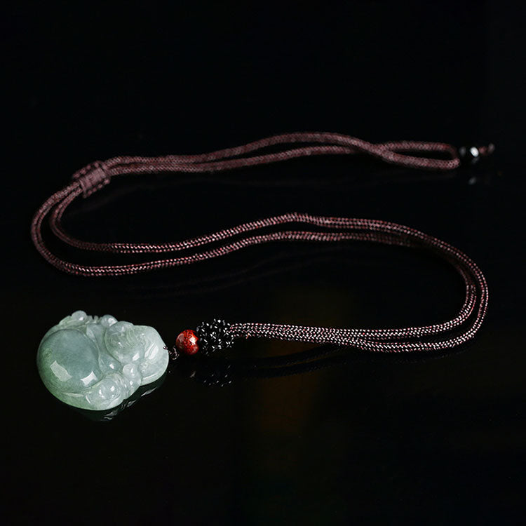 Jade Laughing Buddha Necklace - Necklace - Inner Wisdom Store