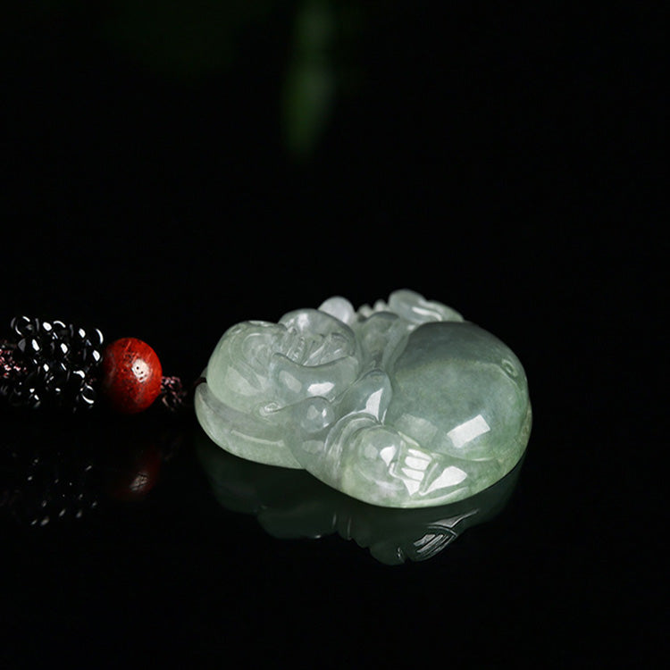 Jade Laughing Buddha Necklace - Necklace - Inner Wisdom Store