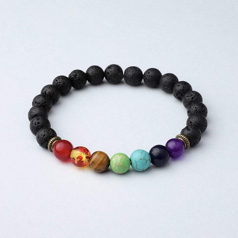 Lava Stone Chakra Diffuser Bracelet - Bracelet - Inner Wisdom Store