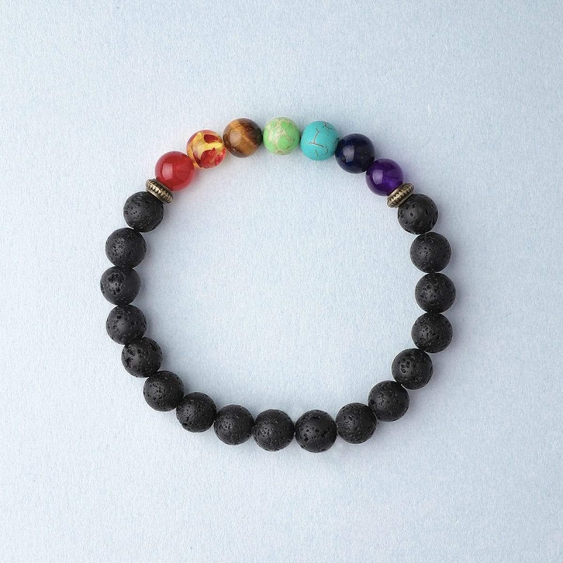 Lava Stone Chakra Diffuser Bracelet - Bracelet - Inner Wisdom Store