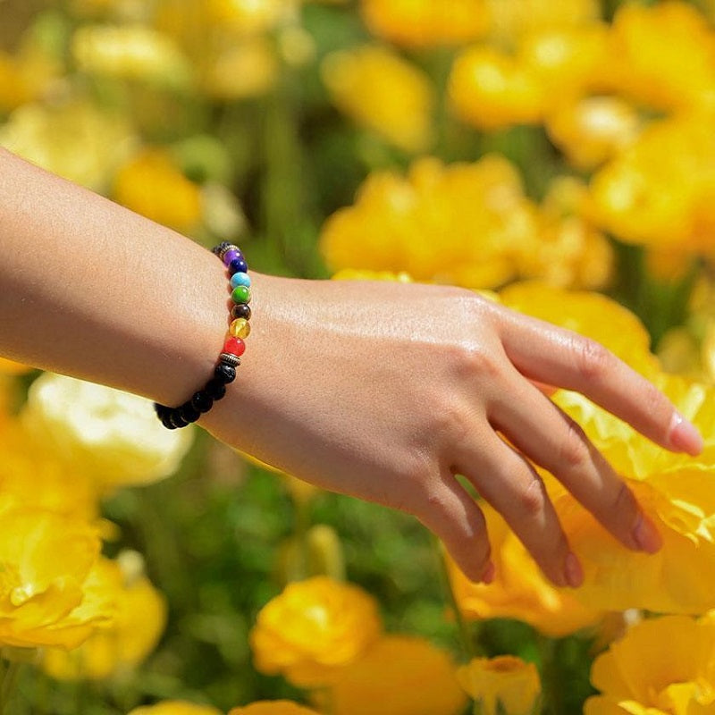 Lava Stone Chakra Diffuser Bracelet - Bracelet - Inner Wisdom Store