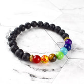 Lava Stone Chakra Diffuser Bracelet - Bracelet - Inner Wisdom Store