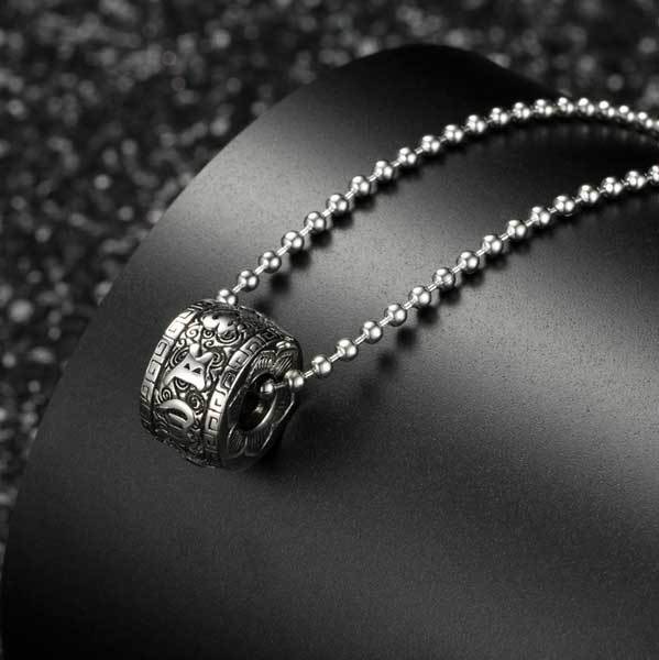 Tibetan Om Mani Padme Hum Lotus Pendant - Necklace - Inner Wisdom Store