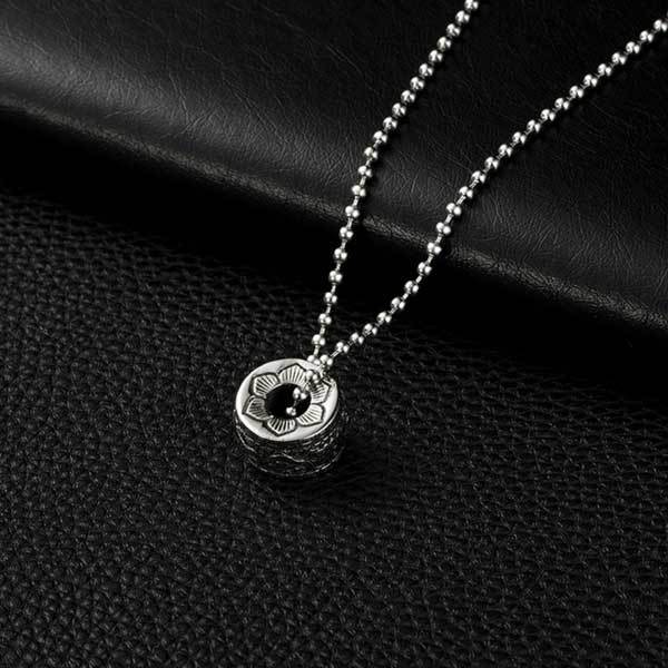 Tibetan Om Mani Padme Hum Lotus Pendant - Necklace - Inner Wisdom Store