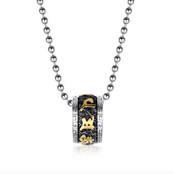 Tibetan Om Mani Padme Hum Lotus Pendant - Necklace - Inner Wisdom Store