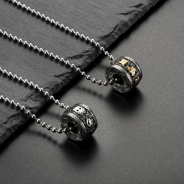 Tibetan Om Mani Padme Hum Lotus Pendant - Necklace - Inner Wisdom Store