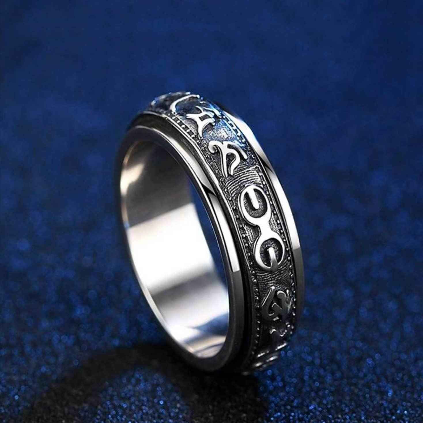 Tibetan Mani Mantra Wheel of Life Ring - Ring - Inner Wisdom Store