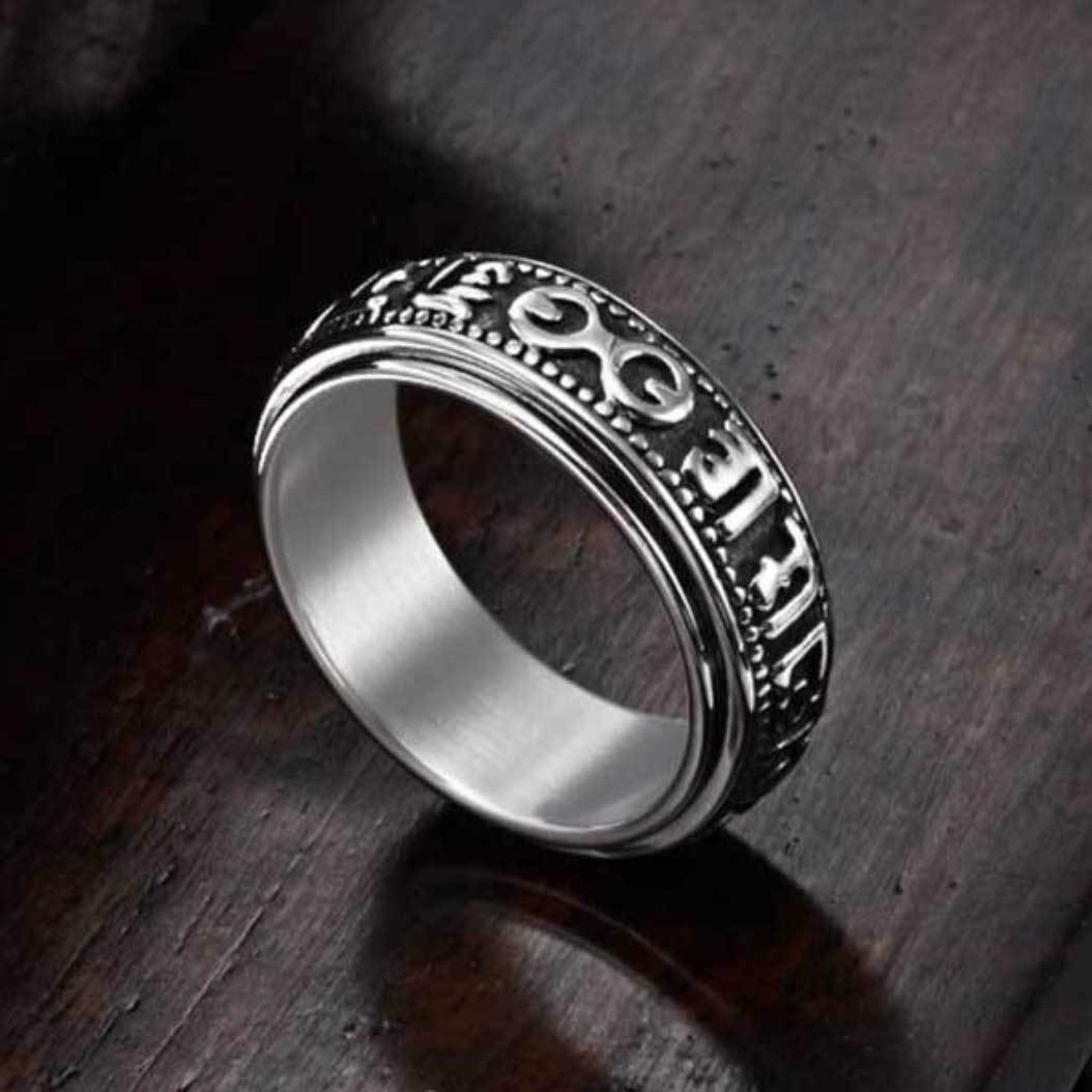 Tibetan Mani Mantra Wheel of Life Ring - Ring - Inner Wisdom Store