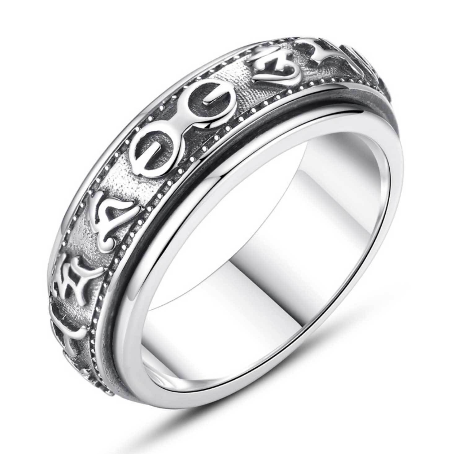 Tibetan Mani Mantra Wheel of Life Ring - Ring - Inner Wisdom Store