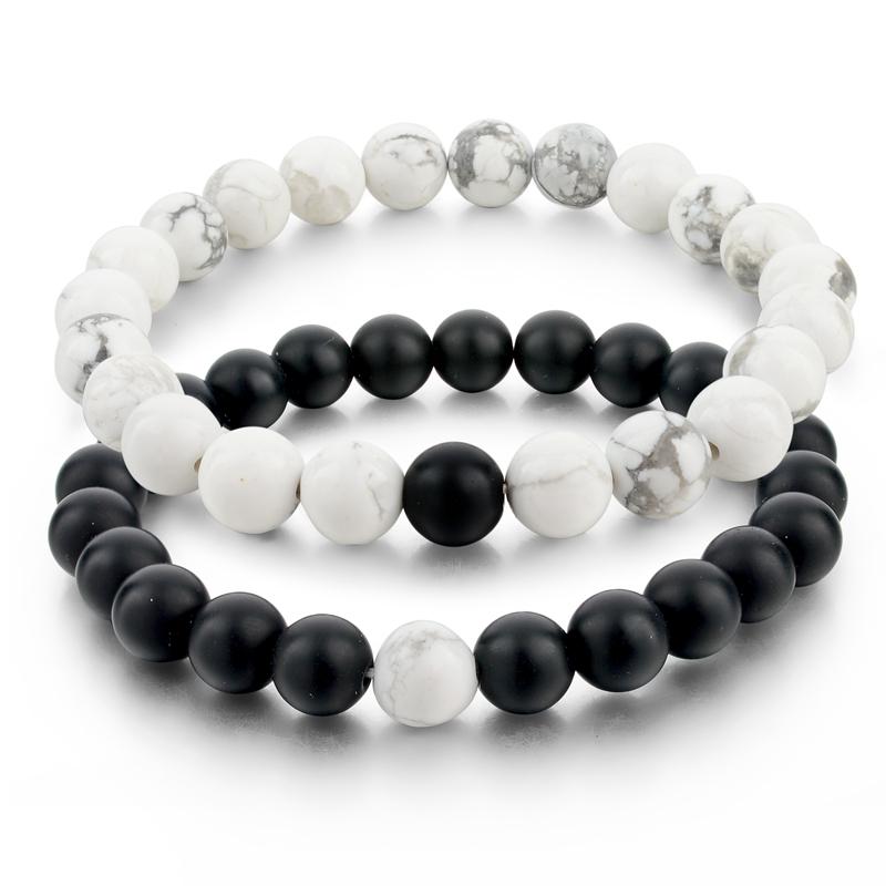 Yin and Yang Bead Bracelet Set