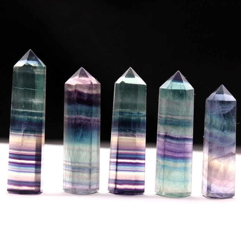 Natural Rainbow Fluorite Hexagonal Crystal Wand - Stones & Crystals - Inner Wisdom Store