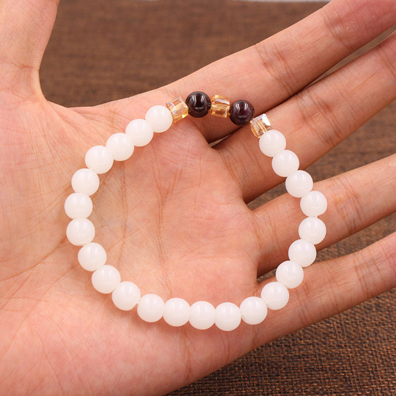 Natural White Chalcedony Positivity Bracelet - Bracelet - Inner Wisdom Store