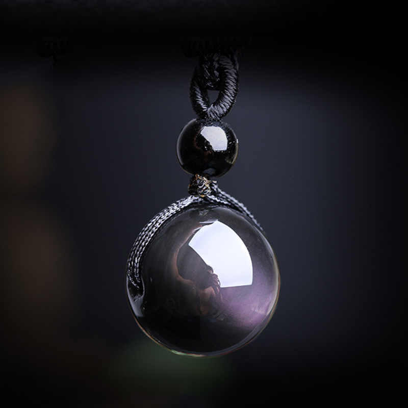 Rainbow Eye Obsidian Sphere Pendant Necklace - Necklace - Inner Wisdom Store