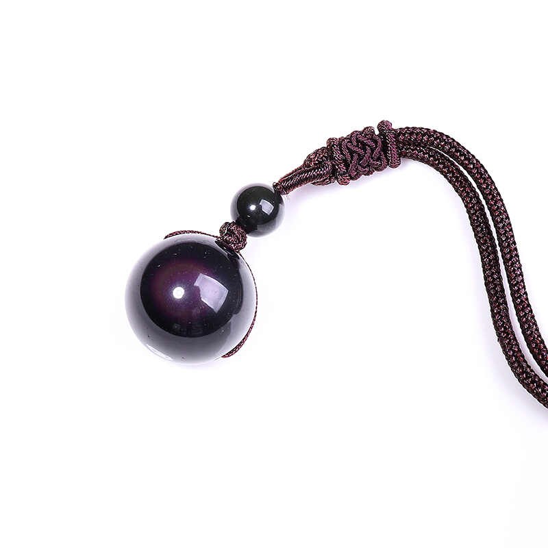 Rainbow Eye Obsidian Sphere Pendant Necklace - Necklace - Inner Wisdom Store