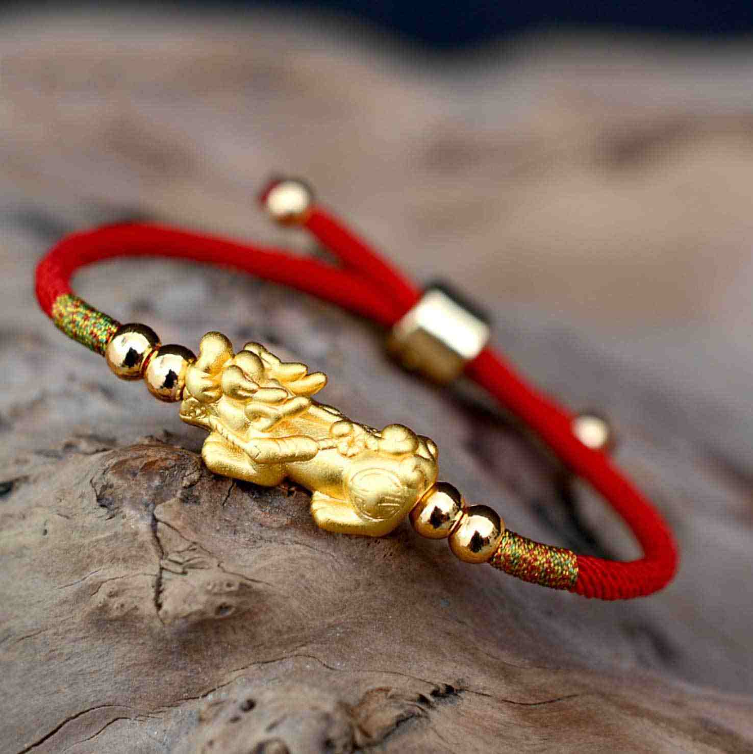 Feng Shui Piyao Bracelet Changing Color Feng Shui Red String Pixiu