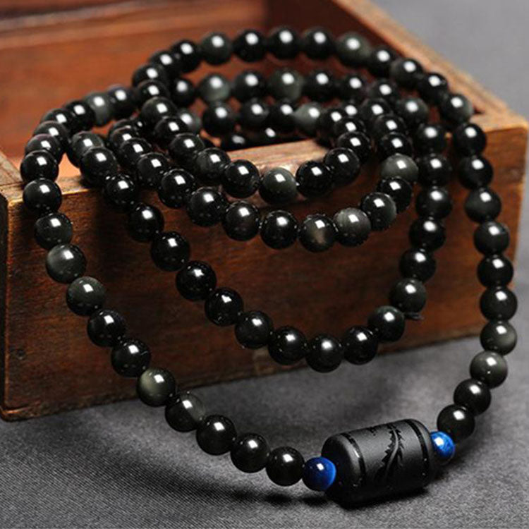 Dragon and Phoenix Obsidian Bracelet Set - For Couples - Inner Wisdom Store