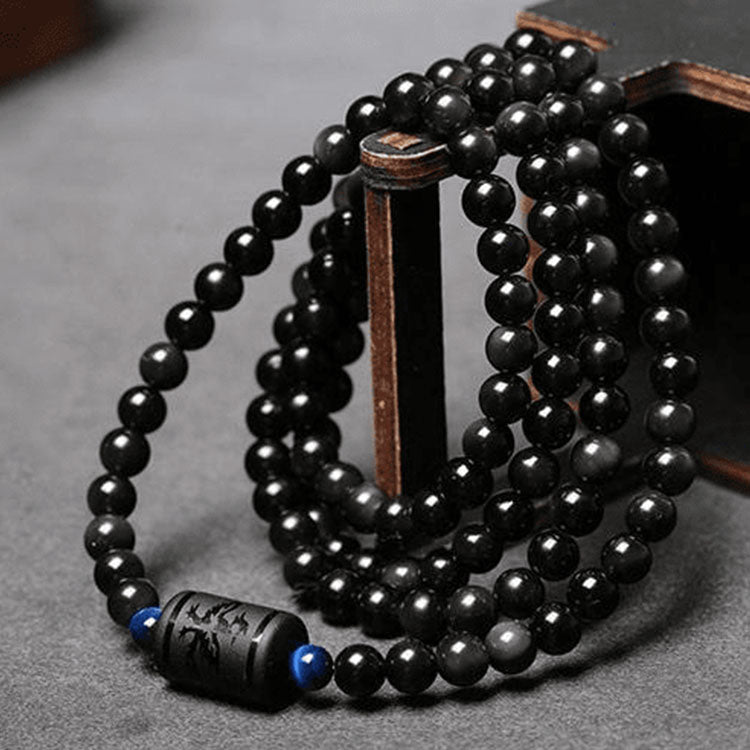 Dragon and Phoenix Obsidian Bracelet Set - For Couples - Inner Wisdom Store