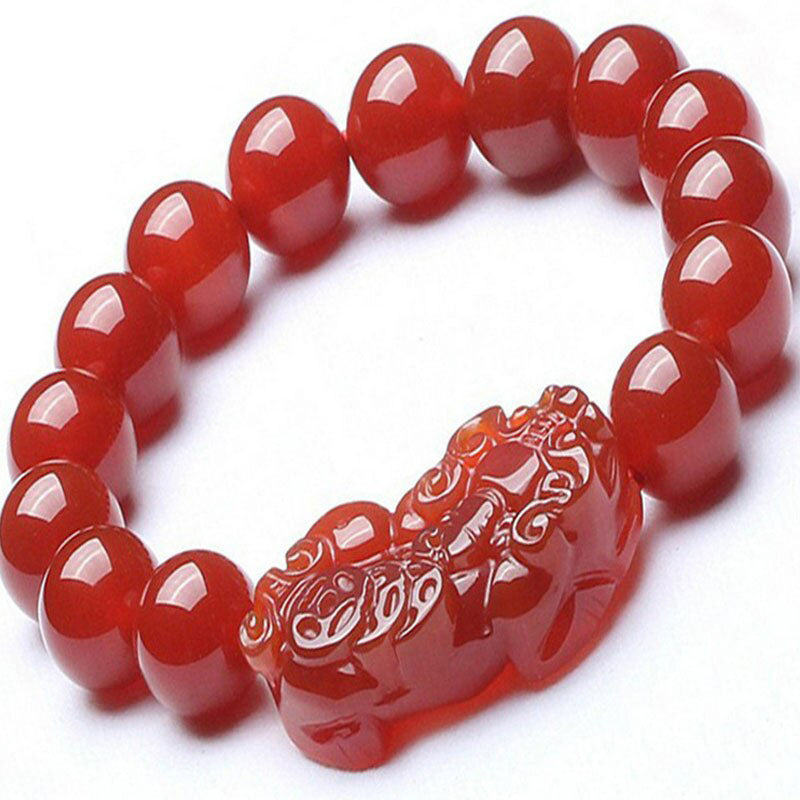 Red Agate Pixiu Bracelet for Wealth and Abundance - Bracelet - Inner Wisdom Store