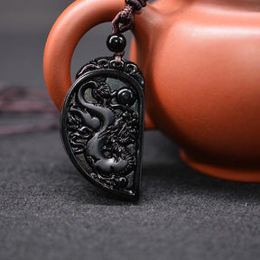 Dragon and Phoenix Obsidian Balancing Necklace - Necklace - Inner Wisdom Store