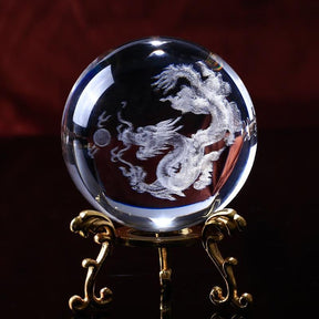 Prosperity Dragon Crystal Sphere - Home Decor - Inner Wisdom Store
