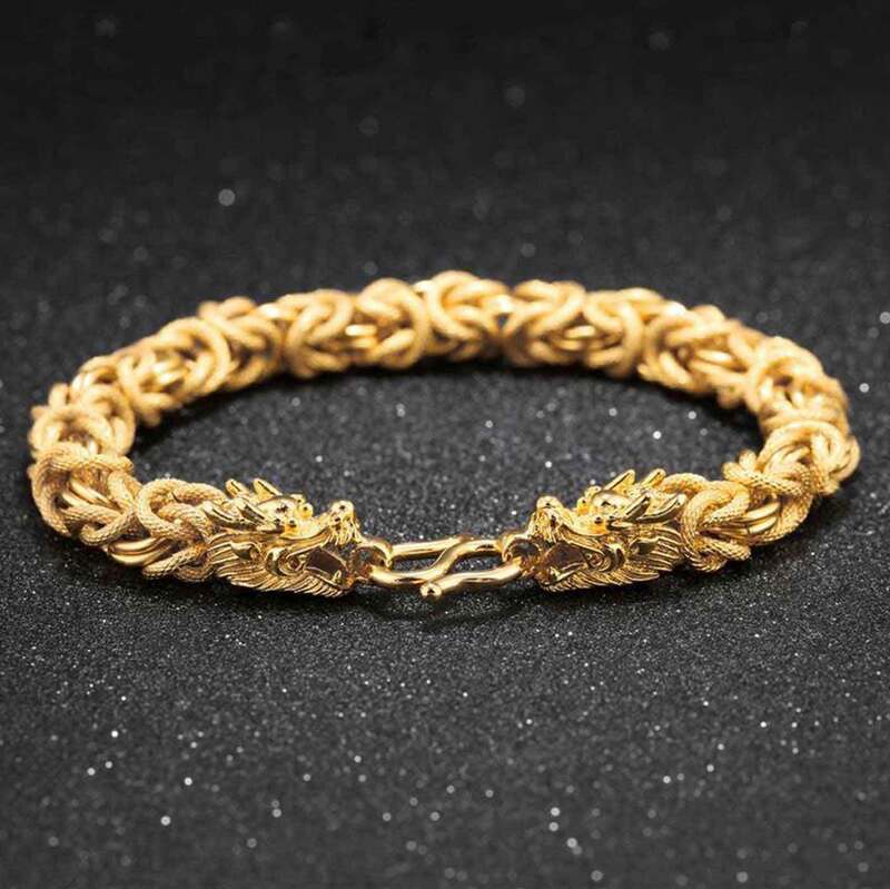 Gold Dragon Bracelet for Protection and Good Luck - Bracelet - Inner Wisdom Store