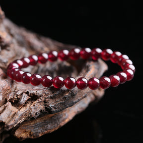 Red Garnet Stone Bead Bracelet - Bracelet - Inner Wisdom Store