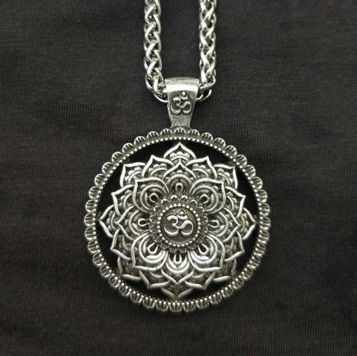 Mandala Spirituality Lotus Pendant Necklace - Necklace - Inner Wisdom Store
