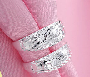 Silver Dragon Phoenix Couple Ring - Ring - Inner Wisdom Store
