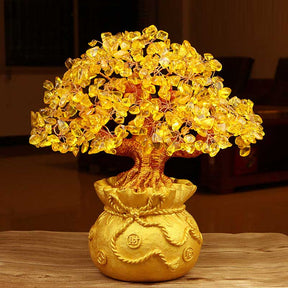 Citrine Money Tree for Prosperity - Feng Shui Gemstone Ornament - Home Decor - Inner Wisdom Store